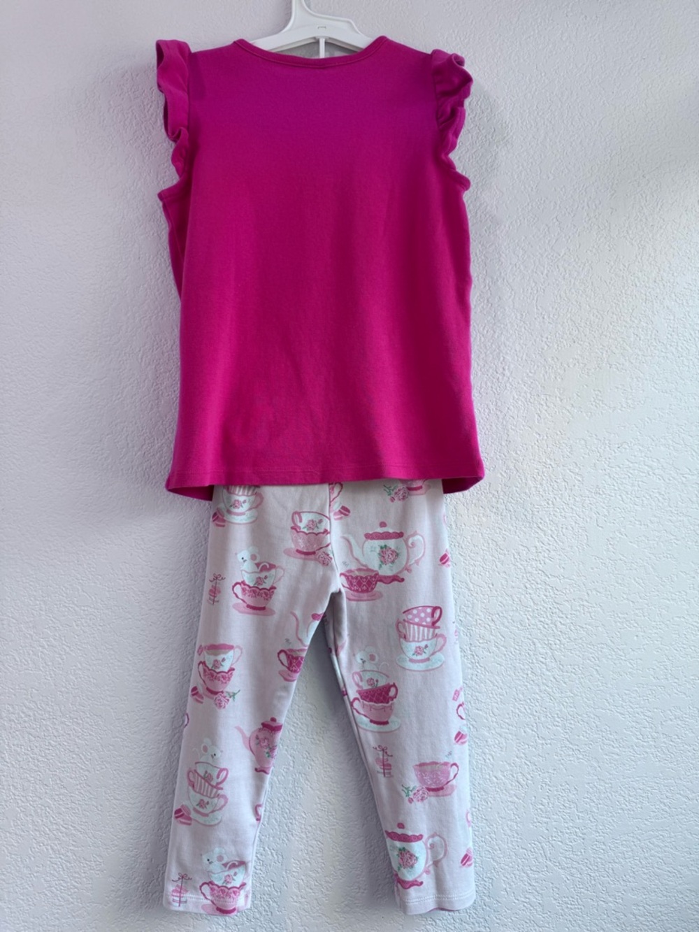 Gymboree Girls Tea Party Top & 2 Capri Leggings Lot Size 7/8 Pink Floral - Picture 11 of 16